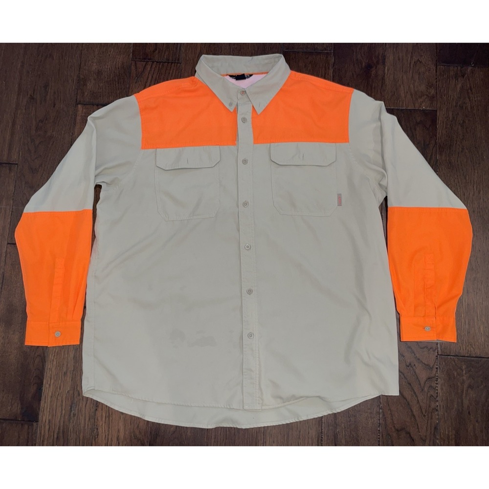 Habit Mens 2XL Button Up Hunting Outdoors Safety Orange